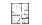 2X2 Penthouse D - 2 bedroom floorplan layout with 2 baths and 908 square feet.