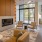 Timber lounge with fireplace and TV