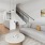 a living room with a staircase